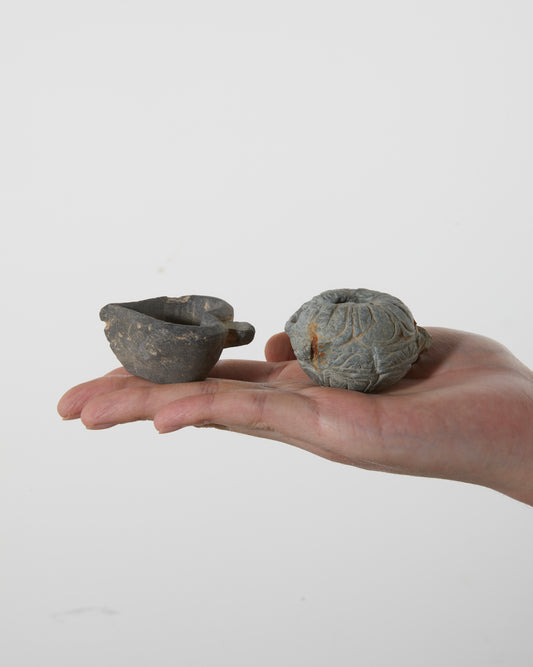 Gandhara Art 
Fragmented Stone Lamp|Whispering Light, Visible History - wei.antique