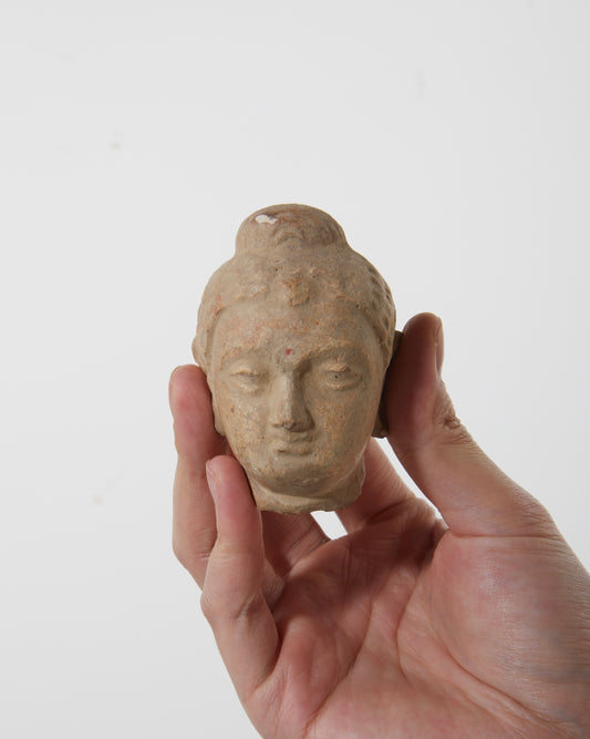 Gandhara Art 
Stucco Buddha Fragment｜Tranquility in the Depths of Time - wei.antique